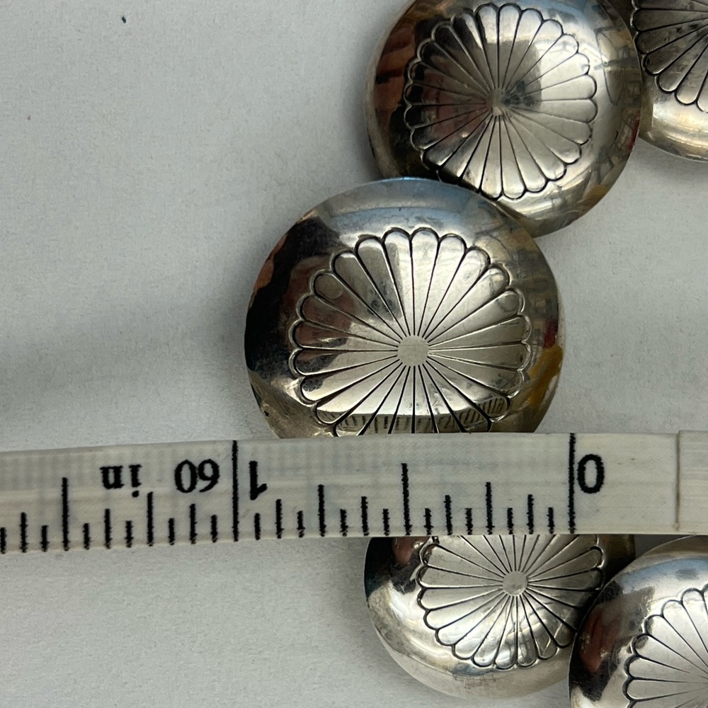 Sterling Silver Pillow Bead Native American Necklace